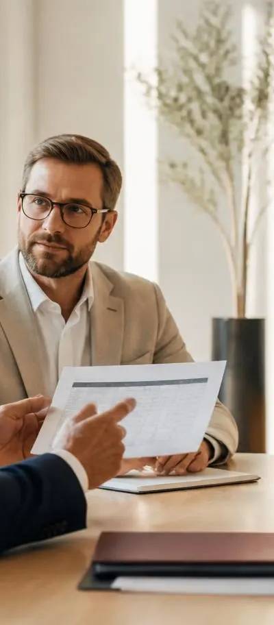 Dirigeant et conseil fiscal étudiant un échéancier de paiement des droits de succession