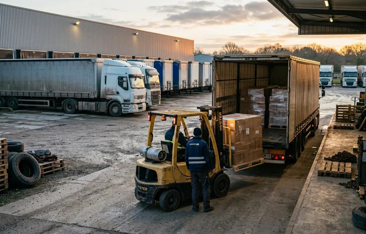 Illustration de l'activité de SDGT (transport routier de fret général (lots complets et palettes) avec prestations logistiques ; flotte d'environ 40 tracteurs et 50 semi-remorques, Carpiquet) — France Capital Transmission